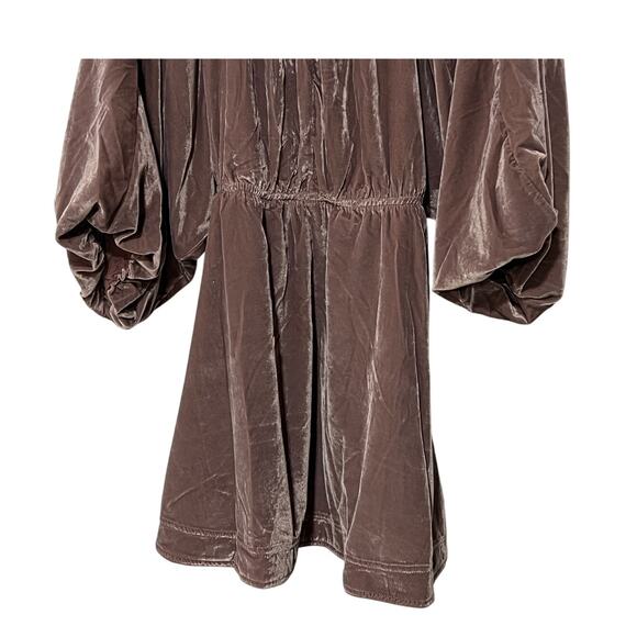 FREE PEOPLE WOMENS SIZE XSMALL PORTIA VELVET MINI DRESS PINK BOHO PRAIRIE - Picture 10 of 12